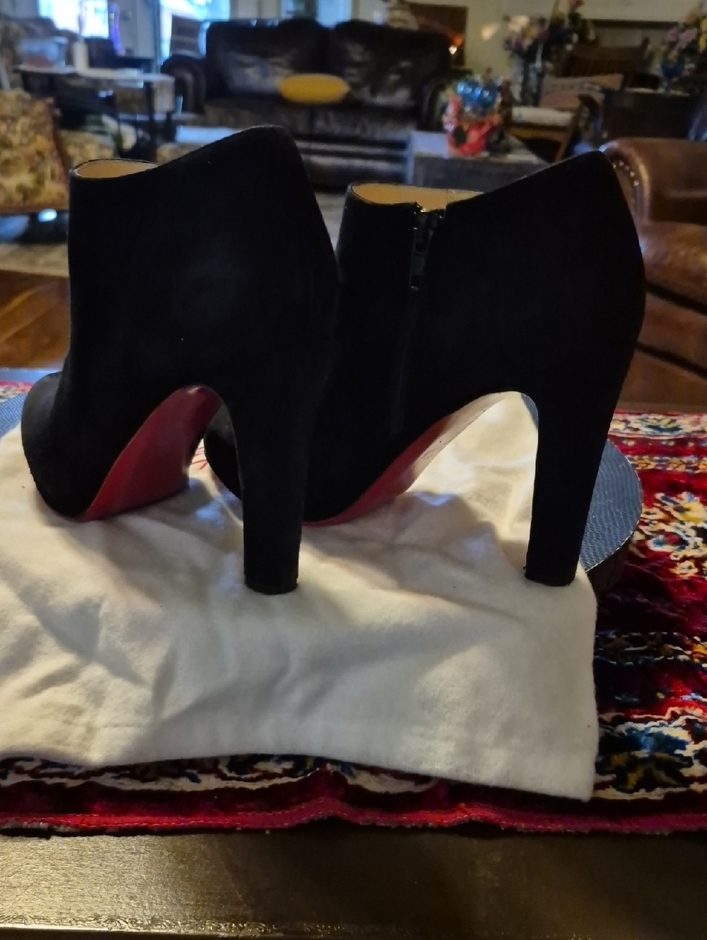 Christian Louboutin Authentic Black Suede Bobsleigh Booties. Sz.36.5. - Picture 12 of 16